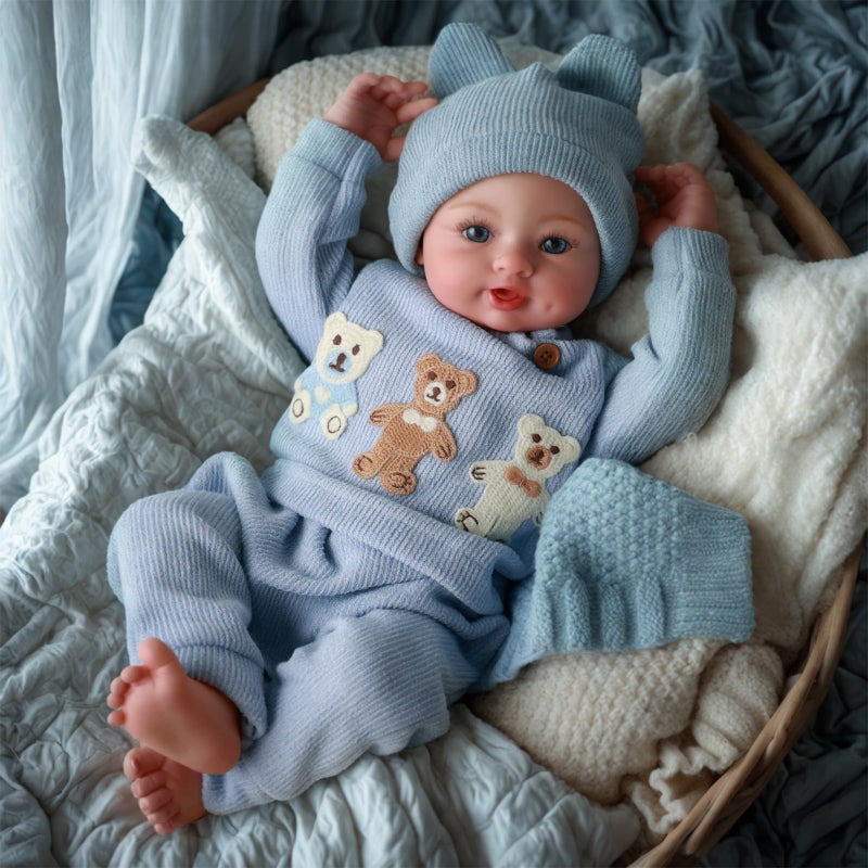 BABESIDE Realistic Reborn Baby Dolls Boy  Ailsa 17 Inch Lifelike Newborn Baby Doll Handmade Real Life Baby Dolls Reborn Doll with Soft Cloth Body Gift Toys for Kids Age 3 - Image 3