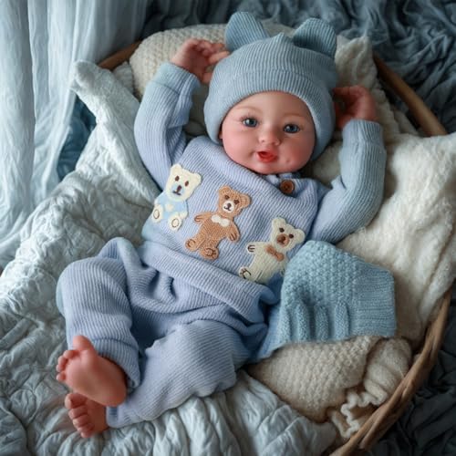 BABESIDE Realistic Reborn Baby Dolls Boy  Ailsa 17 Inch Lifelike Newborn Baby Doll Handmade Real Life Baby Dolls Reborn Doll with Soft Cloth Body Gift Toys for Kids Age 3 - Image 1