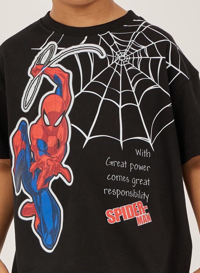 Styli Spider Man Printed Short Sleeve Oversized T-Shirt - Image 3