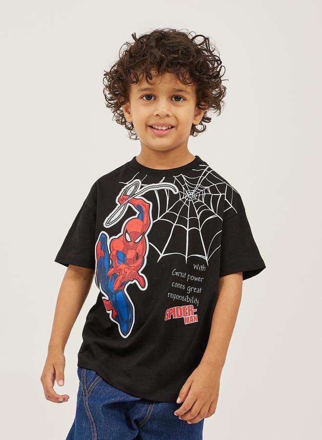 Styli Spider Man Printed Short Sleeve Oversized T-Shirt - Image 1