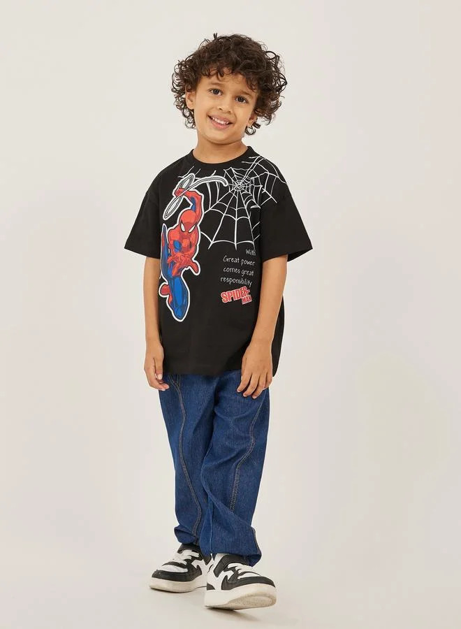 Styli Styli Spider Man Printed Short Sleeve Oversized T-Shirt