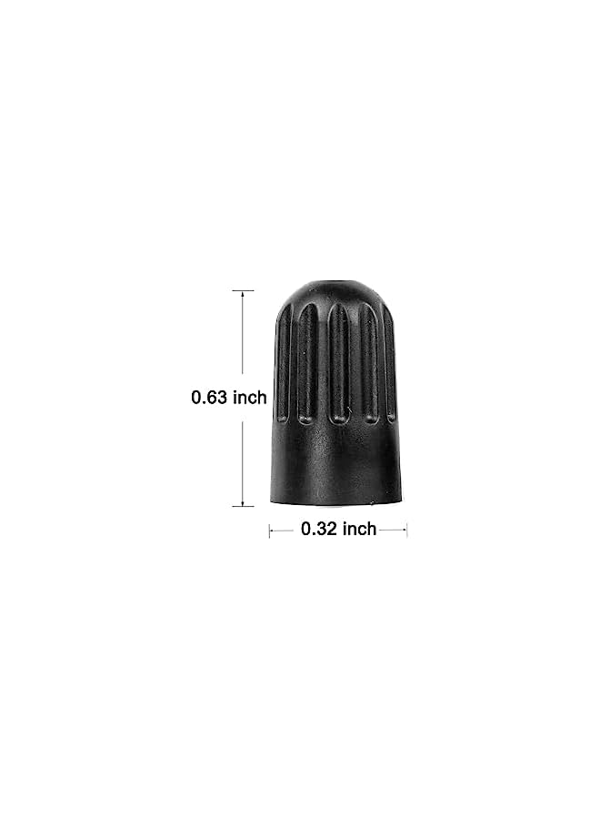 S-TOP 50 Pack TPMS Valve Stem Caps for TR20008, Black Plastic Long Tire Valve Stem Caps for TR20008 Rubber Valves with Rubber Gasket (50 Pcs) - Image 1
