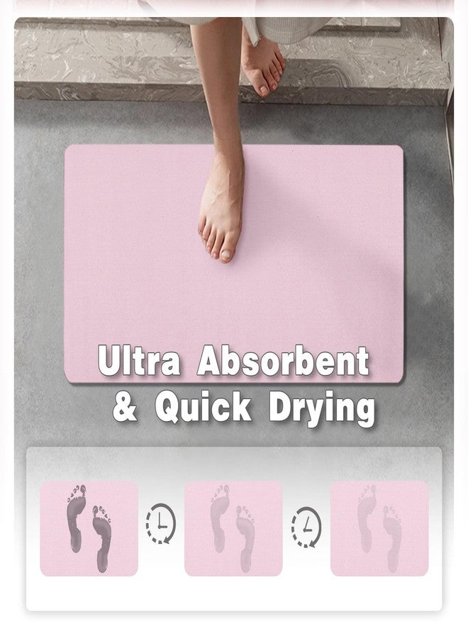 TYUU Pink Bath Mat, Bathroom Rugs Non Slip Washable Thin Absorbent Quick Dry Bath Mat Fits Under Door Bathroom Floor Mat Perfect for Bath, Shower, or Sink 16"x24" Pink - Image 3