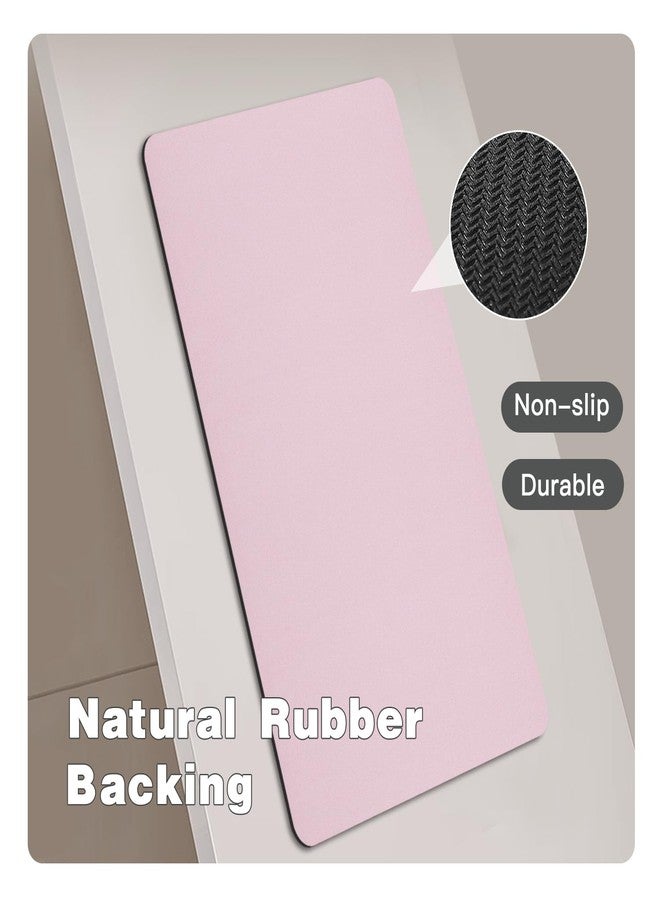 TYUU Pink Bath Mat, Bathroom Rugs Non Slip Washable Thin Absorbent Quick Dry Bath Mat Fits Under Door Bathroom Floor Mat Perfect for Bath, Shower, or Sink 16"x24" Pink - Image 4