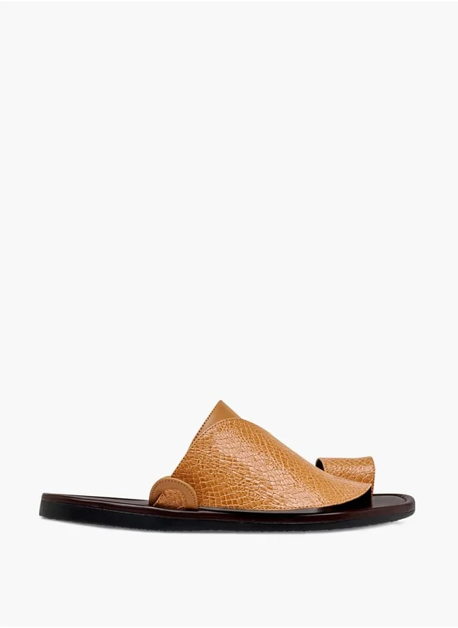 ال بي ال من شو اكسبرس Men's Textured Slip-On Arabic Sandals with Toe Loop Detail Ramadan Collection