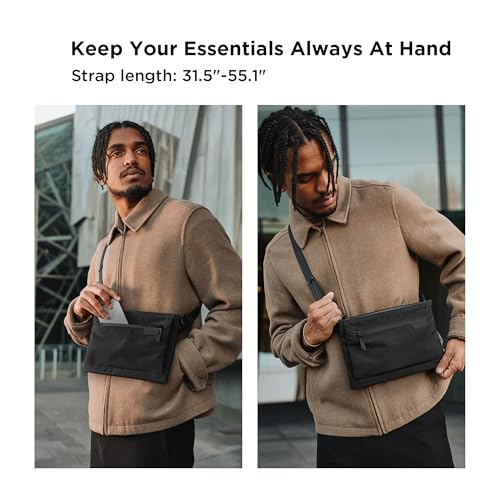 ALPAKA Zip Pouch Max V2 - Black Axoflux 210D Water Resistant Fabric, Weatherproof YKK Zippers,Front Zip Pocket, Compact Men Sling Bag - Passport Holder & Travel Wallet Pouch for Family Men - Image 2