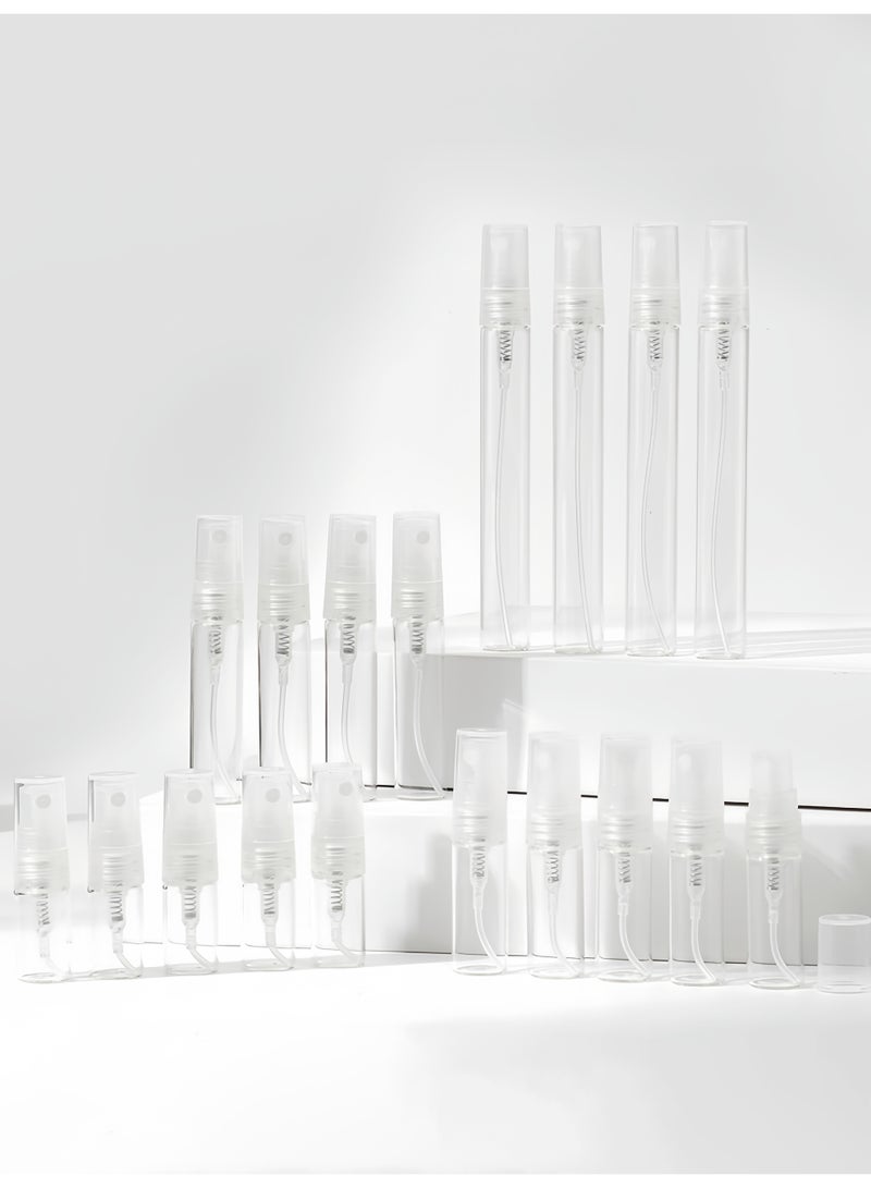 40 Pack Clear Glass Spray Bottles Set - 2ml, 3ml, 5ml, 10ml (10pcs Each) - Refillable Mini Fine Mist Sprayers for Perfume, Essential Oils, Travel & Cosmetics - Image 4