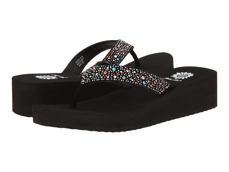 Yellow Box womens Africa Wedge Flip Flop, Multi, 8.5 US - Image 1