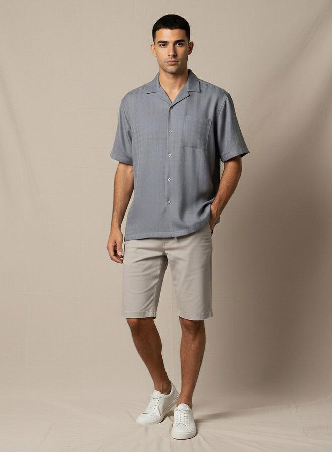 Splash FAV Men Regular Fit Camp Collar Textured Short Sleeves Resort Shirt - Image 1