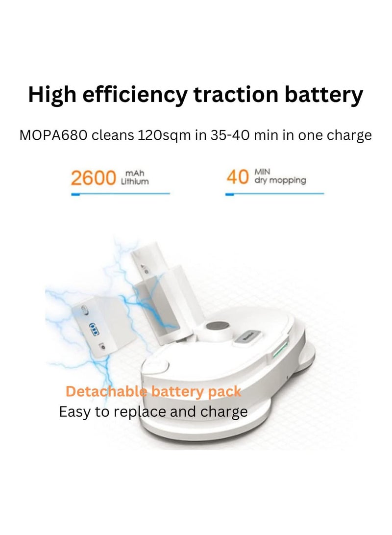 Ubot Mopa 680 Cordless Electric Spin Mop for Floor Cleaning with Sprayer and 300 ml Water Tank, Powerful Aircraft Polishing Machine for Hard Floor, Tile, Laminate and Ceramic.