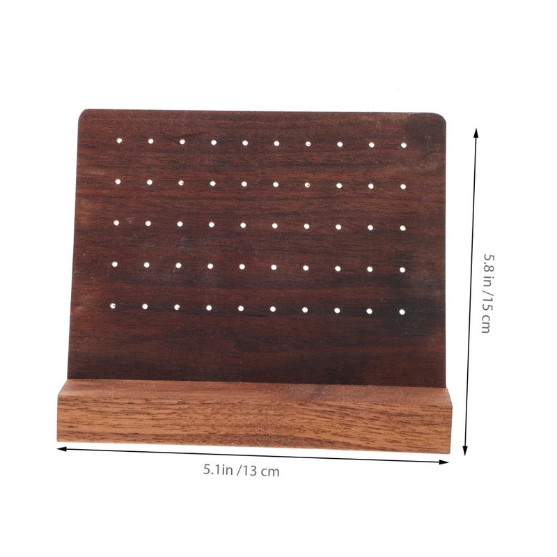Walnut Earrings Display Rack Jewelry Holder Organizer For Vanity Dresser Compact Storage Stand For Stud Earrings - Image 3