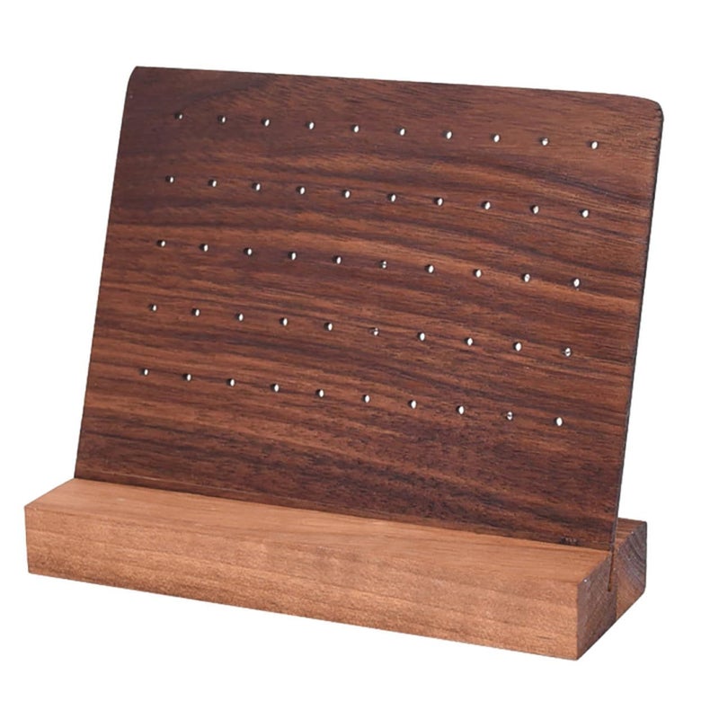 Walnut Earrings Display Rack Jewelry Holder Organizer For Vanity Dresser Compact Storage Stand For Stud Earrings - Image 2