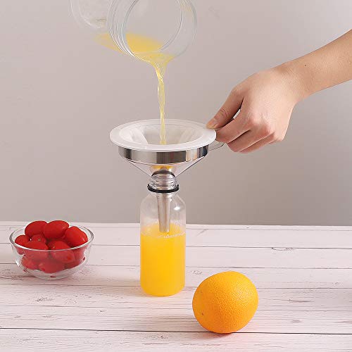 Lakatay 5-Inch Food Grade Stainless Steel Kitchen Funnel with 200 Mesh Food Filter Strainer for Transferring of Liquid Dry Ingredients and Metal Cooking Funnel - Image 2