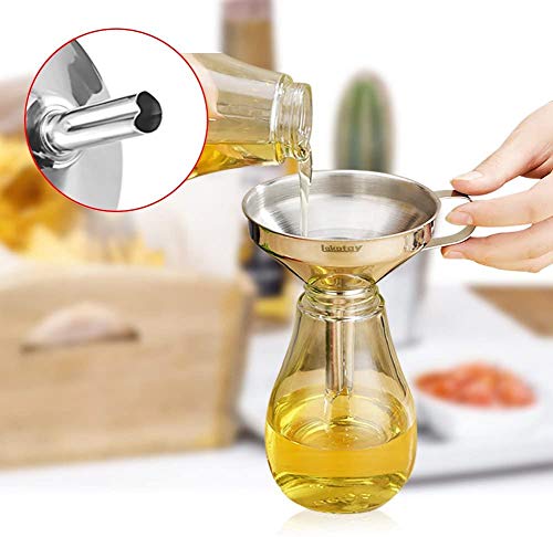 Lakatay 5-Inch Food Grade Stainless Steel Kitchen Funnel with 200 Mesh Food Filter Strainer for Transferring of Liquid Dry Ingredients and Metal Cooking Funnel - Image 5