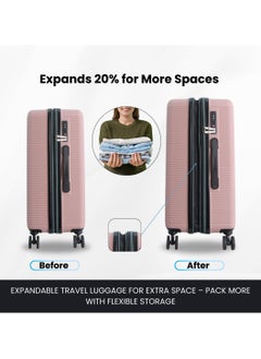 Discovery Discovery Eclipse ABS Hardside Carry-on Travel Buisness Luggage, Durable Lightweight 4 Double Wheel Trolley Bag, Extra Secure Combination Lock, Expandable 20" Suitcase, Small Cabin Trolley-Pink.  - Image 4