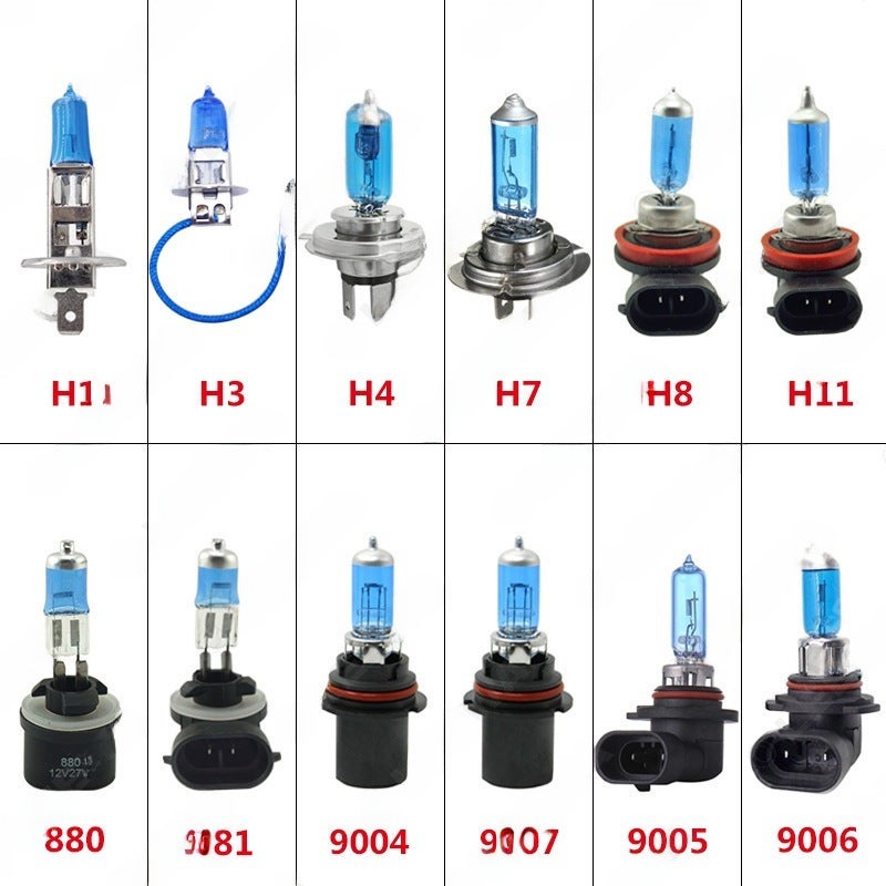 MUNTAQI Ultra White Halogen Headlight Bulbs 12V Quartz Lamp H1 H3 H4 9006 9007 9006/HB4 -100W