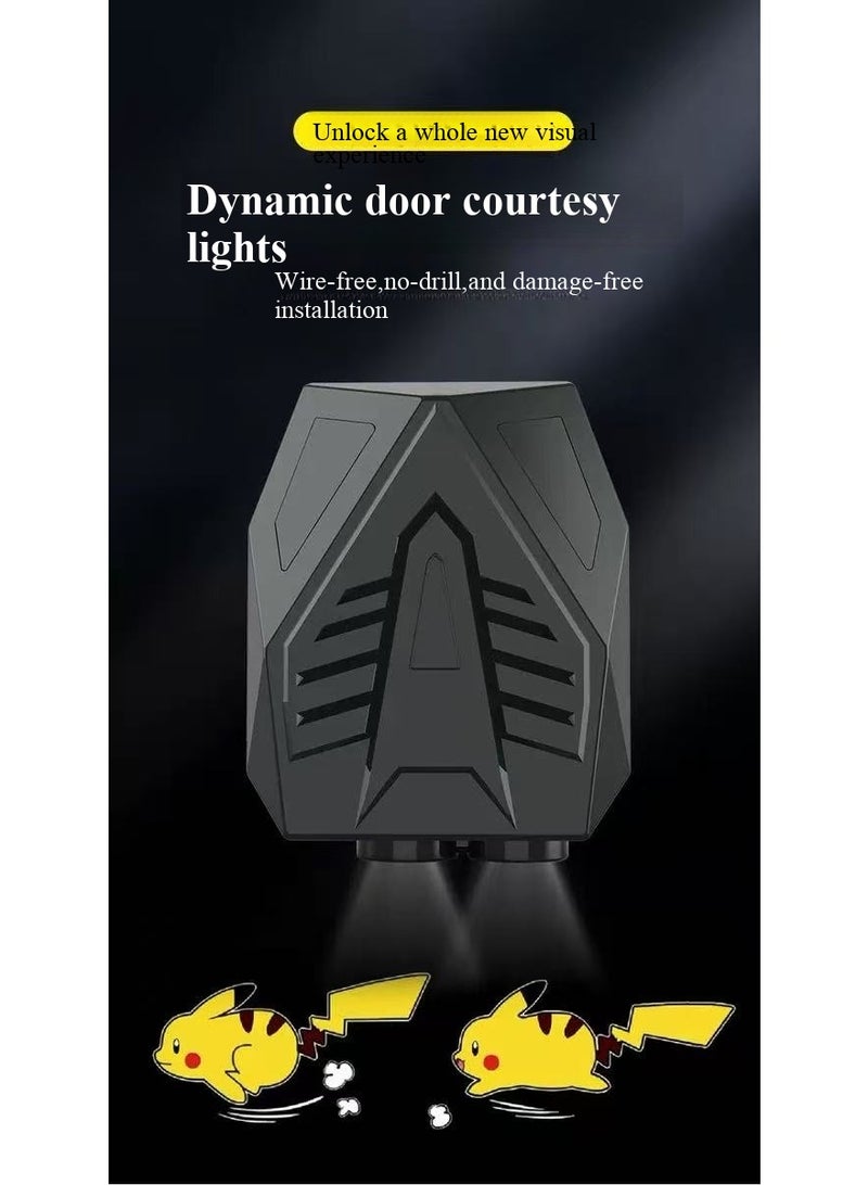 Car Dynamic Welcome Lights - Wireless No Wiring, Door Sensor Projector Lights, Ground-Projection Ambient Lamp & Laser Light for Auto Modification - Image 3