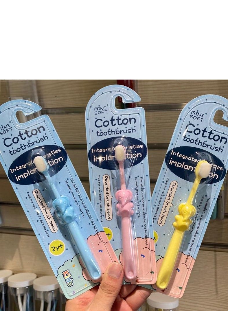 فرشاة أسنان للأطفال 3 عبوات منفصلة، ​​فرشاة أسنان ناعمة الشعيرات مناسبة للأطفال من سن 2 إلى 12 عامًا، فرشاة أسنان لطيفة متعددة الألوان للأولاد والبنات، تنظف أسنان الأطفال، الشعيرات ليست سهلة السقوط - Image 1