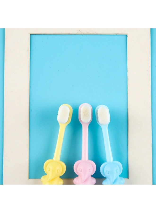 فرشاة أسنان للأطفال 3 عبوات منفصلة، ​​فرشاة أسنان ناعمة الشعيرات مناسبة للأطفال من سن 2 إلى 12 عامًا، فرشاة أسنان لطيفة متعددة الألوان للأولاد والبنات، تنظف أسنان الأطفال، الشعيرات ليست سهلة السقوط - Image 4