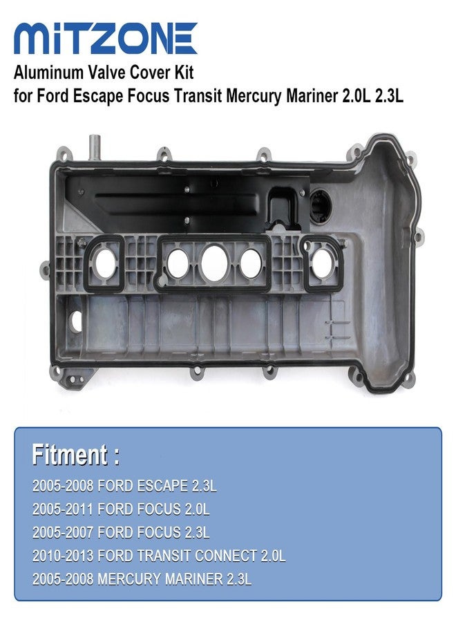 MITZONE Upgrade Aluminium Valve Cover compatible with 2005-2013 Ford Focus Escape Transit Connect Mariner 2.0L 2.3L - Image 3