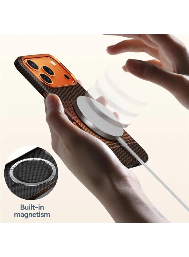 general Carbon Fiber Case Compatible with IPhone 17 Pro Max Cover with Invisible Magnetic, Ultra-thin Matte Anti Shock and Anti Fall Flip Cover for Wireless Charging - Image 3