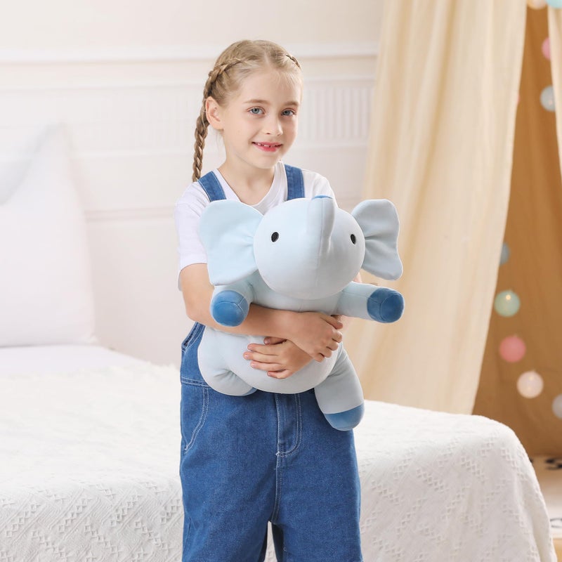 WeBingo Weighted Elephant Stuffed Animals 24", 4.2 Pounds Blue Weighted Plush for Kids Adults Boys Girl, Cute Plushies Soft Pillow Toy for Christmas, Valentine's, Birthday Gifts - Image 2