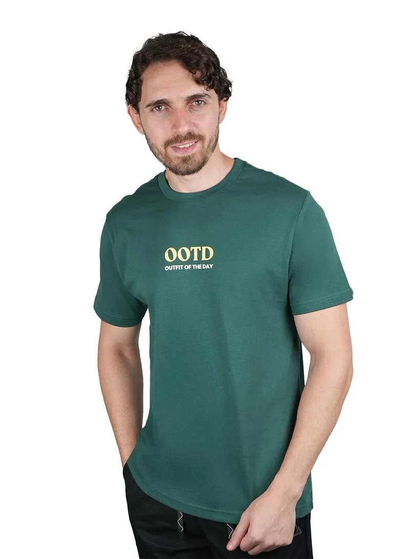 Men's Slim Fit Cotton Jersey Message Print Tee