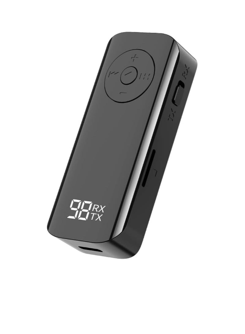 Bluetooth 5.3 Transmitter Receiver Adapter without AUX 3.5mm Stereo for Headphone TV PC Car Speaker with Digital Display - Image 1