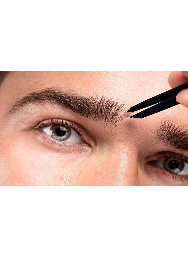 LahGum Metal Ingrown Hair Tweezers For Men & High Precision Tweezers For Women Facial Hair Chin Sharpbest Eyebrow Tweezer Slant & Needle Point Professional Grade Splinter Tweezers Needle Nose Ultra Fine Black - Image 5