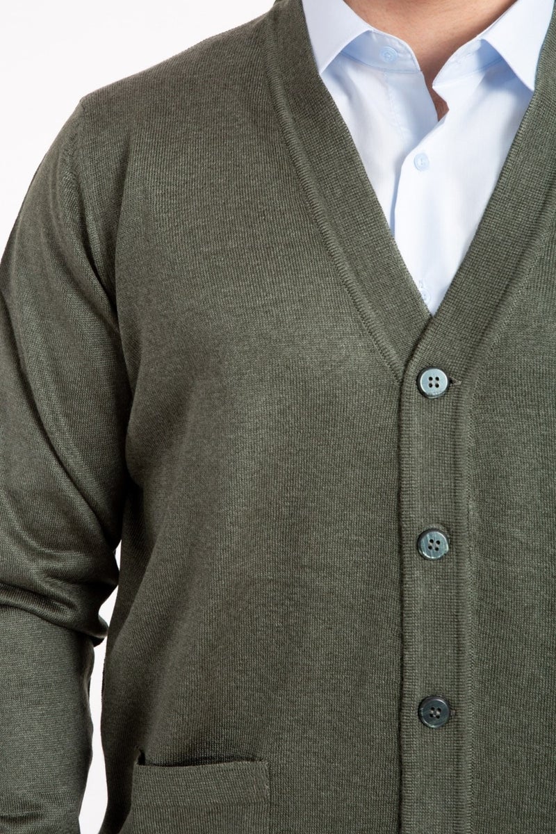 Mutlu City Men's Middle Age and Above Fine Wool Acrylic Knitwear Knit Buttoned Father's Cardigan 5100  - Image 3