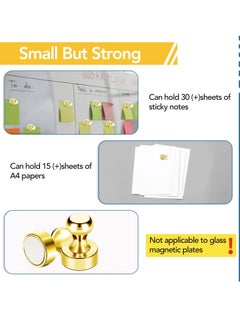 General Fridge Magnets, 18Pcs Refrigerator Magnets Strong Fridge Magnets for Whiteboard, Small Magnets Gold Magnets for Kitchen Accessories,Office Aaccessories,Fridge Accessories, Decorative Magnets  - Image 3