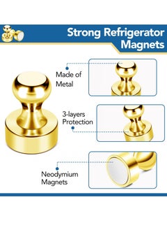 General Fridge Magnets, 18Pcs Refrigerator Magnets Strong Fridge Magnets for Whiteboard, Small Magnets Gold Magnets for Kitchen Accessories,Office Aaccessories,Fridge Accessories, Decorative Magnets  - Image 4