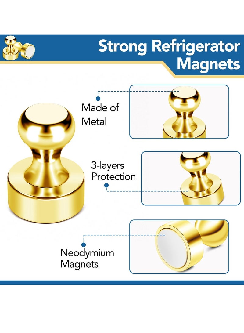 general Fridge Magnets, 18Pcs Refrigerator Magnets Strong Fridge Magnets for Whiteboard, Small Magnets Gold Magnets for Kitchen Accessories,Office Aaccessories,Fridge Accessories, Decorative Magnets - Image 4
