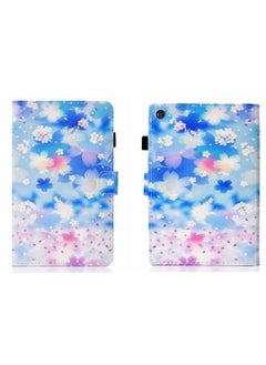 Case Cover For Samsung Galaxy Tab A9 Coloured Drawing Stitching Flip PU Tablet Case with Sleep / Wake-up Function Petal Rain