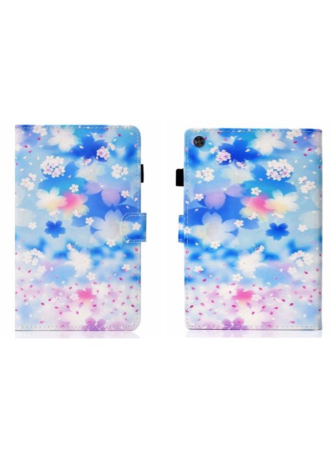 HuHa - Case Cover For Samsung Galaxy Tab A9 Coloured Drawing Stitching Flip PU Tablet Case with Sleep / Wake-up Function Petal Rain - Image 1