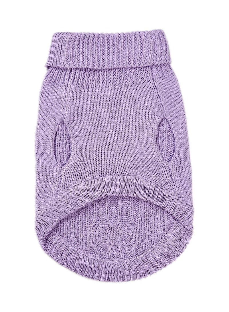 SYOSI Cats Knitted Sweaters Turtleneck Knitted Sleeveless Cat Clothes Warm Winter Kitten Clothes Outfits for Cats or Small Dogs in Cold Season Purple S  - Image 4