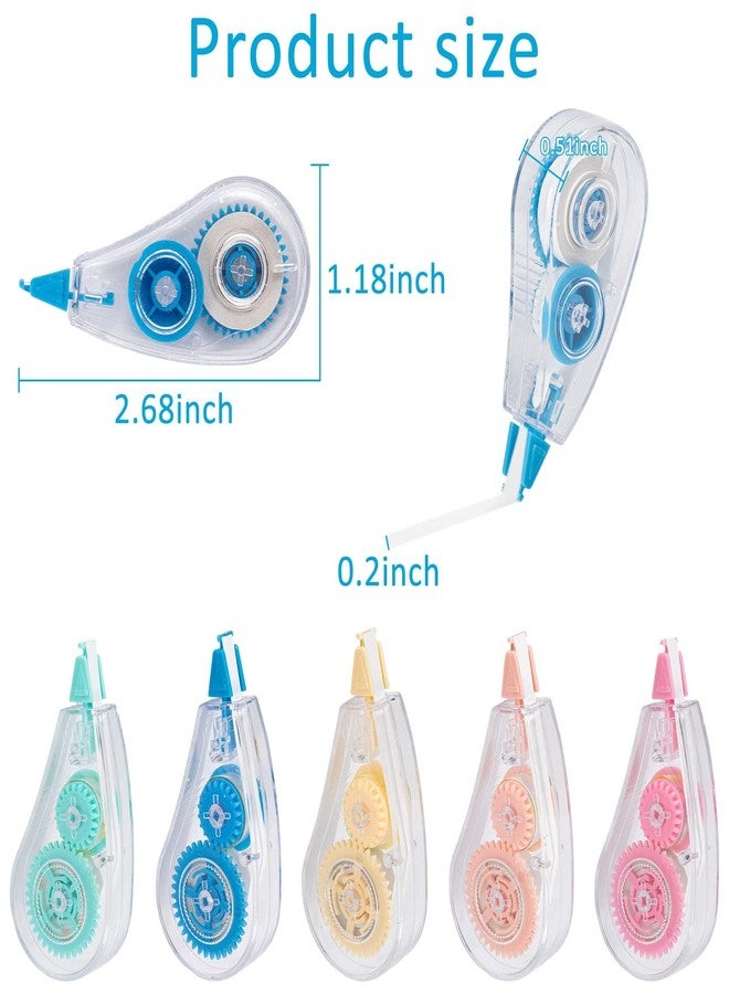 Huiruso 10 Pack White Out Correction Tape, Colorful Mini Whiteout Tape for School Office Supplies, Fast Clean Applicator for Instant Corrections(0.2 X 196.85 Inch) - Image 2