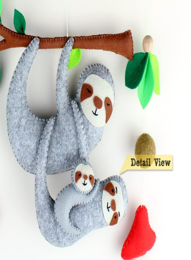 AGD Handmade لوحة جدارية يدوية الصنع من AGD على شكل عائلة كسلان، ديكور غرفة أطفال مستوحى من رحلات السفاري في الغابة، قطعة ديكور رائعة لغرفة نوم الأطفال، هدية مثالية لأعياد الميلاد وديوالي، ديكور لحفلات استقبال المولود، كسلان لطيف على الشجرة - Image 4