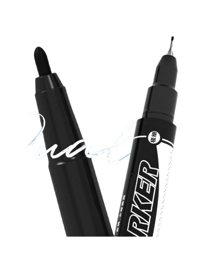M.G M&G Stationery, Black Dual-Tip Marker Pen, Waterproof Marker, Oil-Based Pen, Children'S Student Outlining Pen, Office Supplies, 12 Pcs Xpmv7403 - Image 3