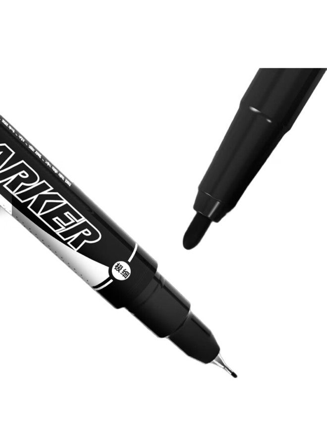 M.G M&G Stationery, Black Dual-Tip Marker Pen, Waterproof Marker, Oil-Based Pen, Children'S Student Outlining Pen, Office Supplies, 12 Pcs Xpmv7403 - Image 2