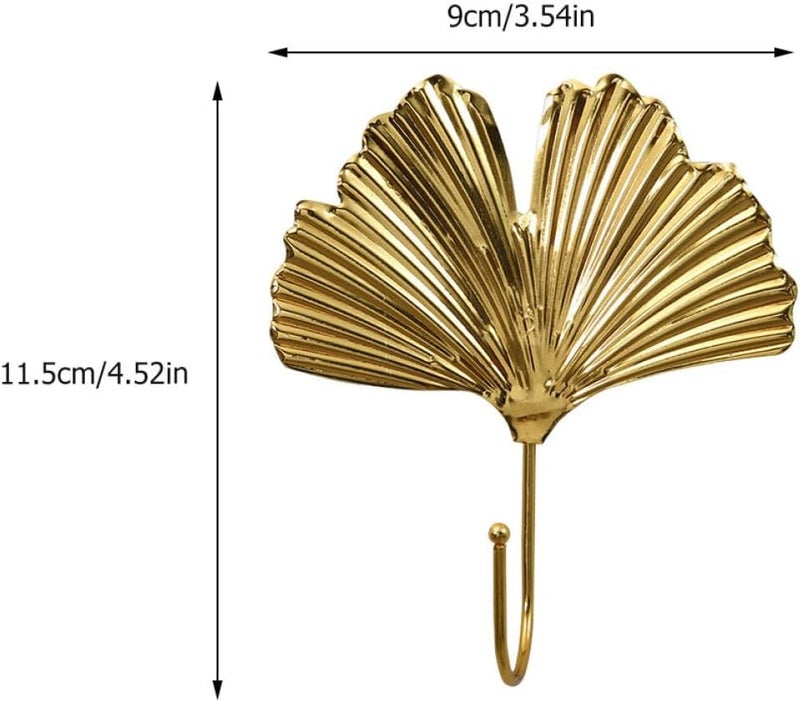 IMIKEYA Leaf-Shaped Coat Hooks Wall Mount, 2pcs Nordic Style Metal Hat Hanging Hooks for Entryway and Room Organization - Image 1