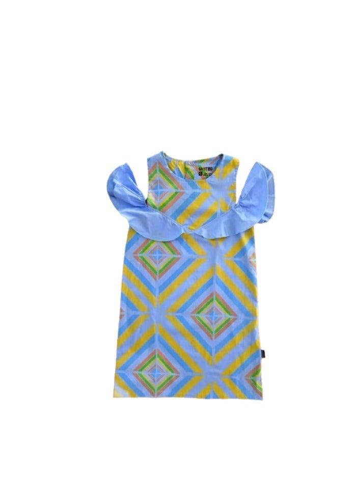 Girls' sky and yellow dress
