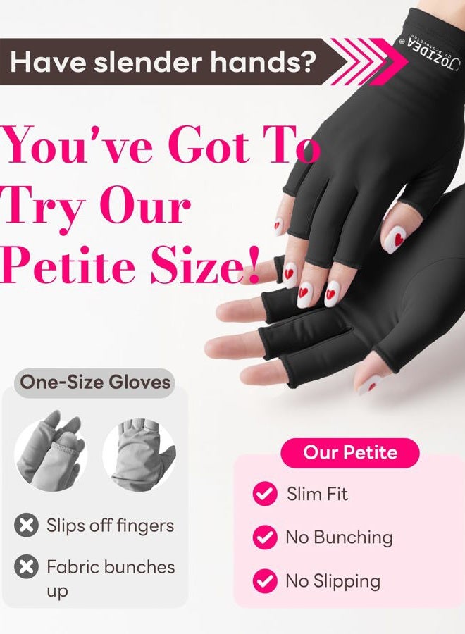 jozidea UV Gloves for Gel Manicures, UPF50+ UV Protection Gloves, Fingerless Design, Protect Hand from Sun UVA UVB light Harm, Black, Regular - Image 4