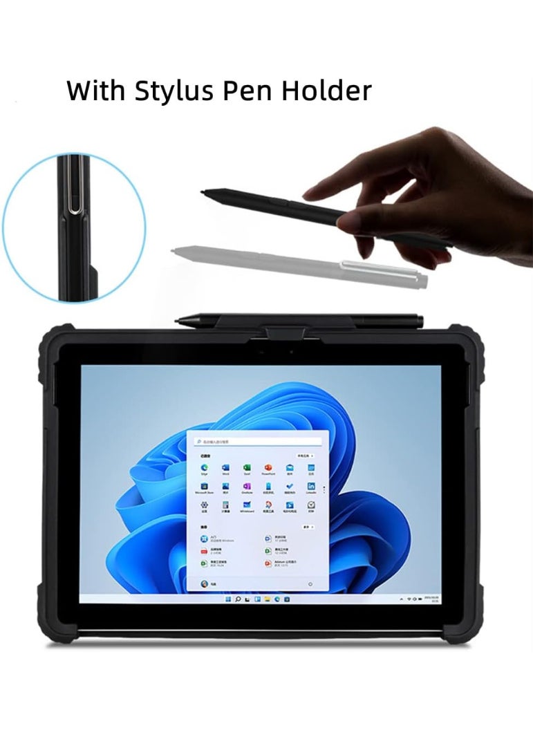 Generic Clear Case for Microsoft Surface Pro 8 13" 2021 Tablet,Heavy Duty Rugged Hard Shell Cover with Shoulder Strap & Hand Strap&Stylus Pen Holder, Compatible with Type Cover Keyboard, (Black)  - Image 4