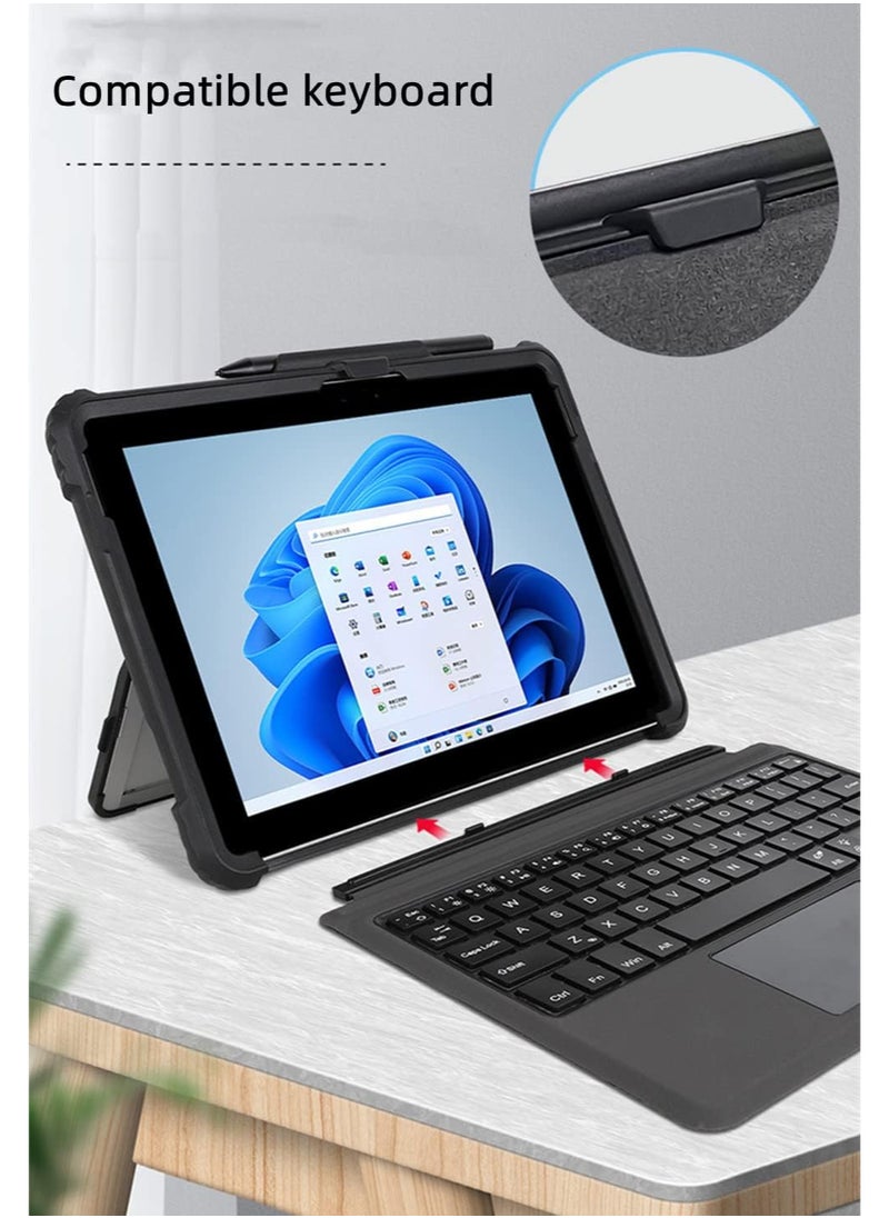 Generic Clear Case for Microsoft Surface Pro 8 13" 2021 Tablet,Heavy Duty Rugged Hard Shell Cover with Shoulder Strap & Hand Strap&Stylus Pen Holder, Compatible with Type Cover Keyboard, (Black)  - Image 3