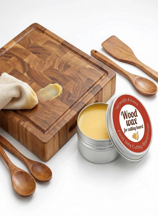 RONDURE Wood Wax for Cutting Boards, 4 oz Beeswax Paste Wood Finish & Polish for Butcher Blocks & Wooden Utensils - Food Grade Cutting Board Cream Butter or Conditioner - Image 4