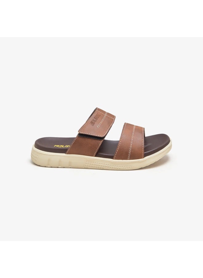 NDURE Men's Cloud Bedded Slides | Durable Man Made Leather Cloud-Foam Footbed | Lightweight EVA Outsole Round Toe All-Day Comfort - Image 4