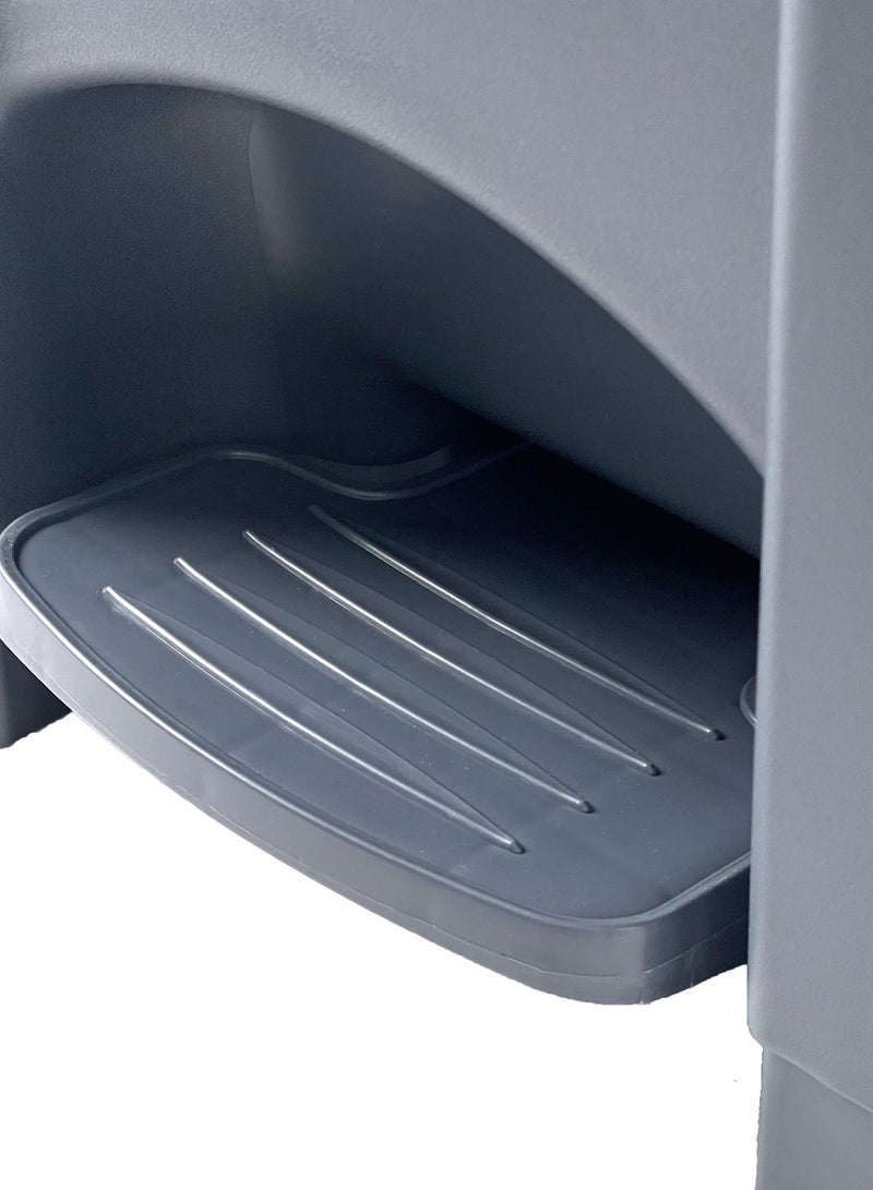 جاتور سلة مهملات بلاستيكية بدواسة، سعة 87 لتر، رمادية - Image 2