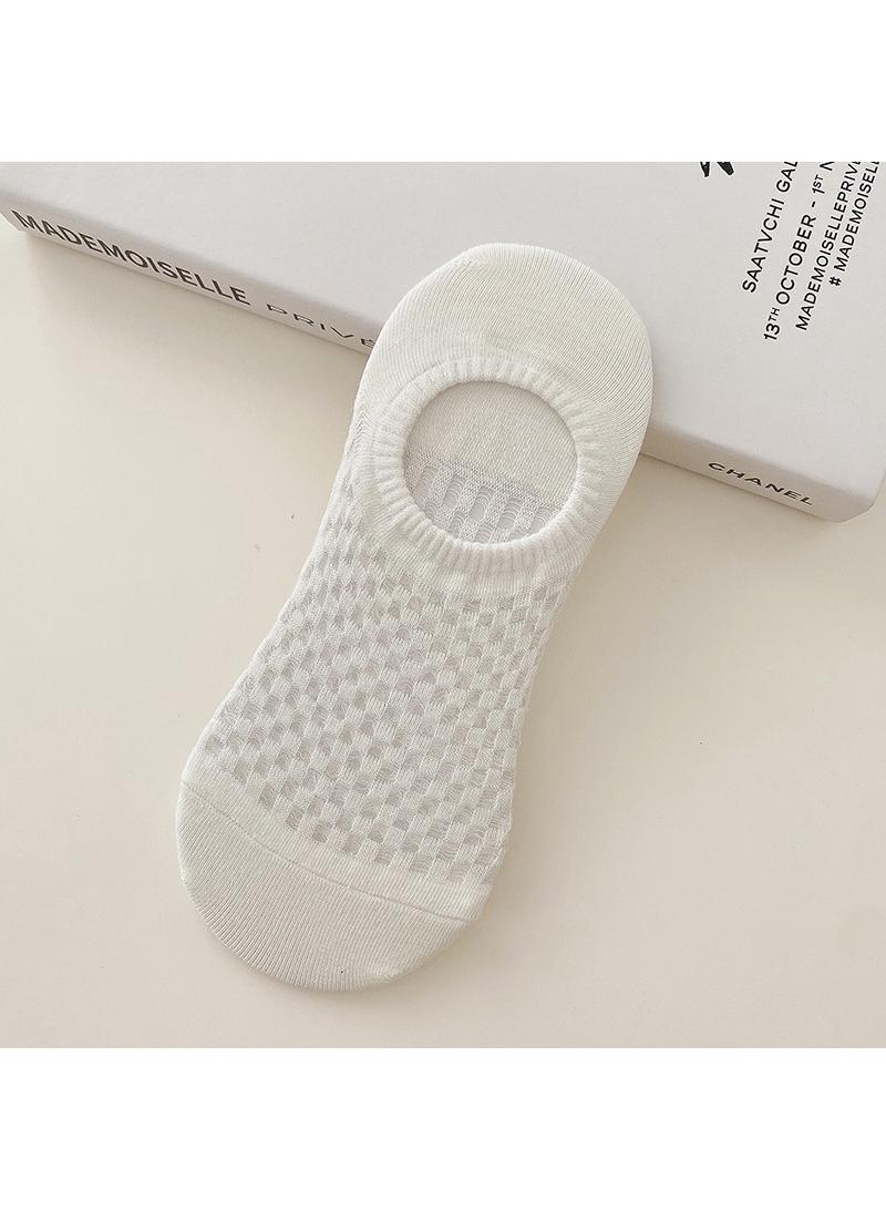 واي آند دي طقم نسائي أبيض مكون من 6 قطع جوارب نسائية شبكية رفيعة ضحلة غير مرئية شبكية مانعة للانزلاق - Image 1