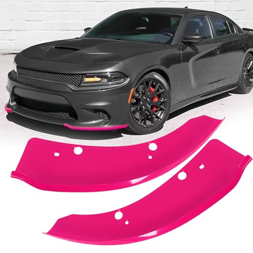 BOMLING Front Bumper Lip Splitter Protector Compatible with Dodge Charger Hellcat/SRT 392 / Scat Pack/RT Scat Pack/GT/RT 2015-2021, Pink, Pack of 2 - Image 1